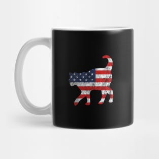 American Flag Cat Mug